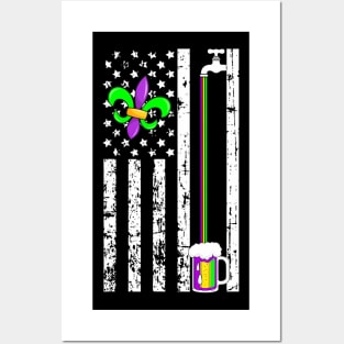 American Flag Mardi Gras  Parade Masquerade Party Posters and Art